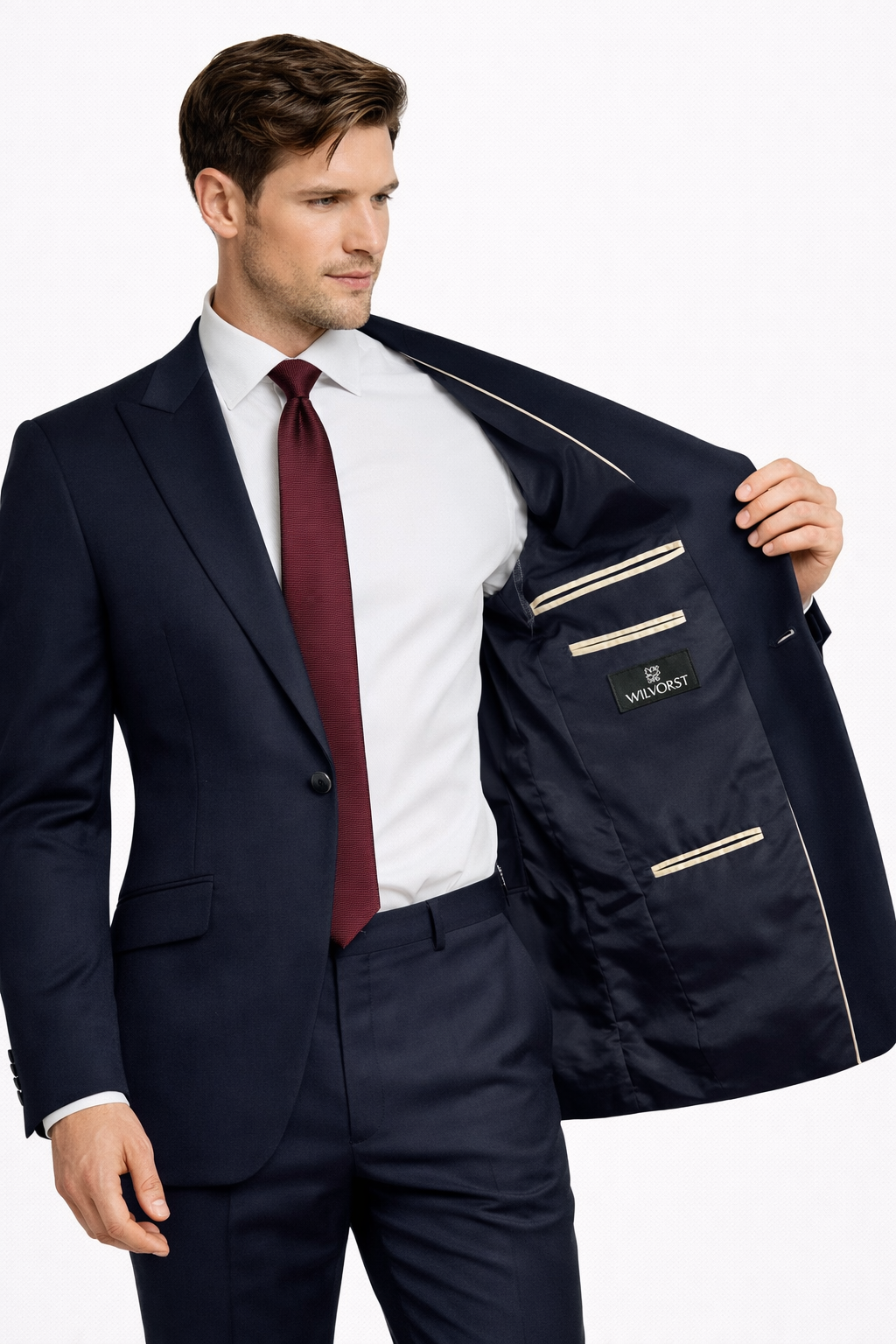 Navy Blue 100% Wool 2 Piece Suit | Classic Fit | Jacket & Trousers