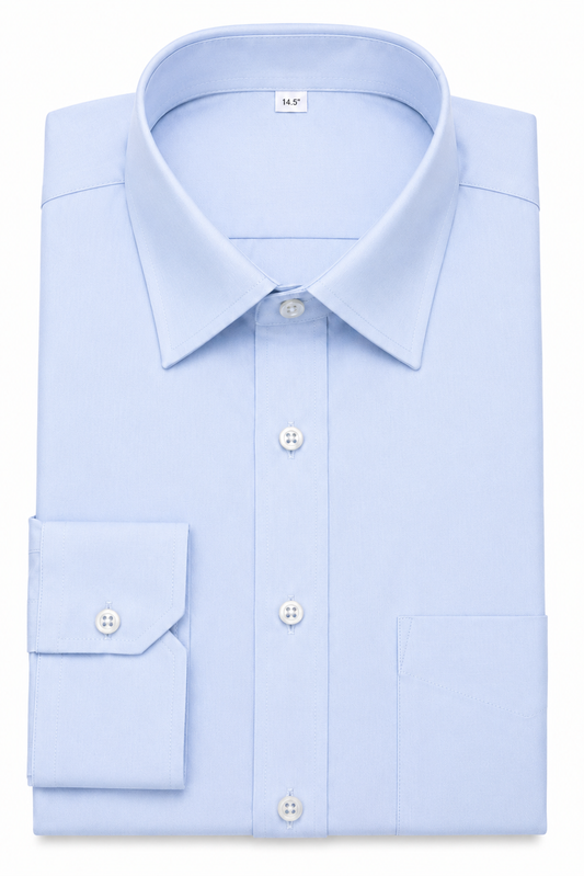 Light Blue Long Sleeve Formal Shirt | Regular Collar | Regular Fit
