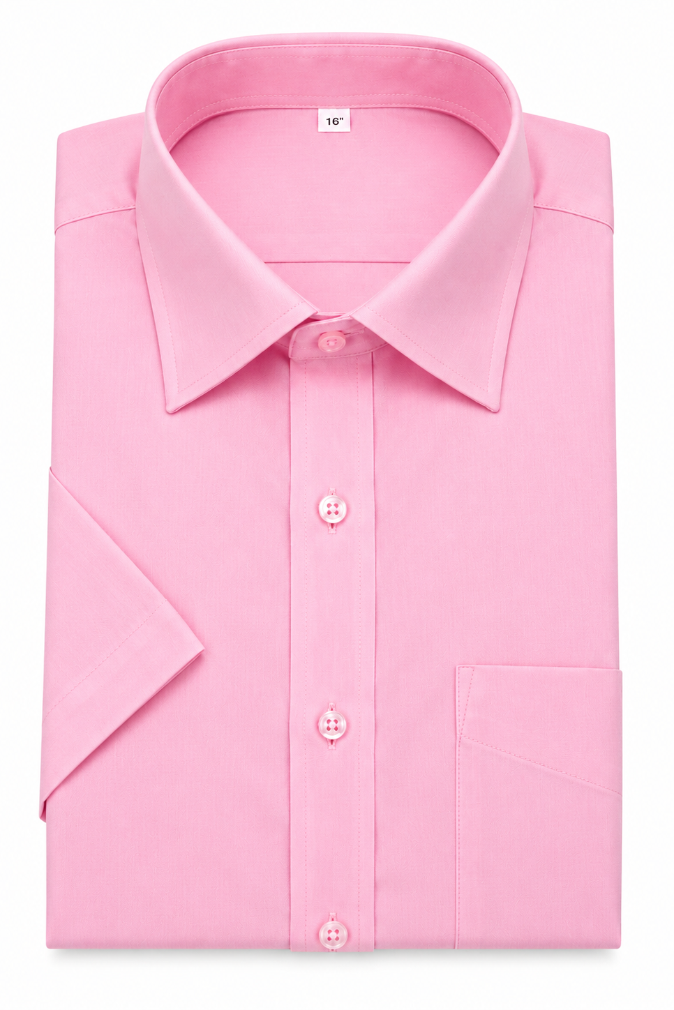 Pink Short Sleeve Shirt | Regular Collar | Tailored Fit