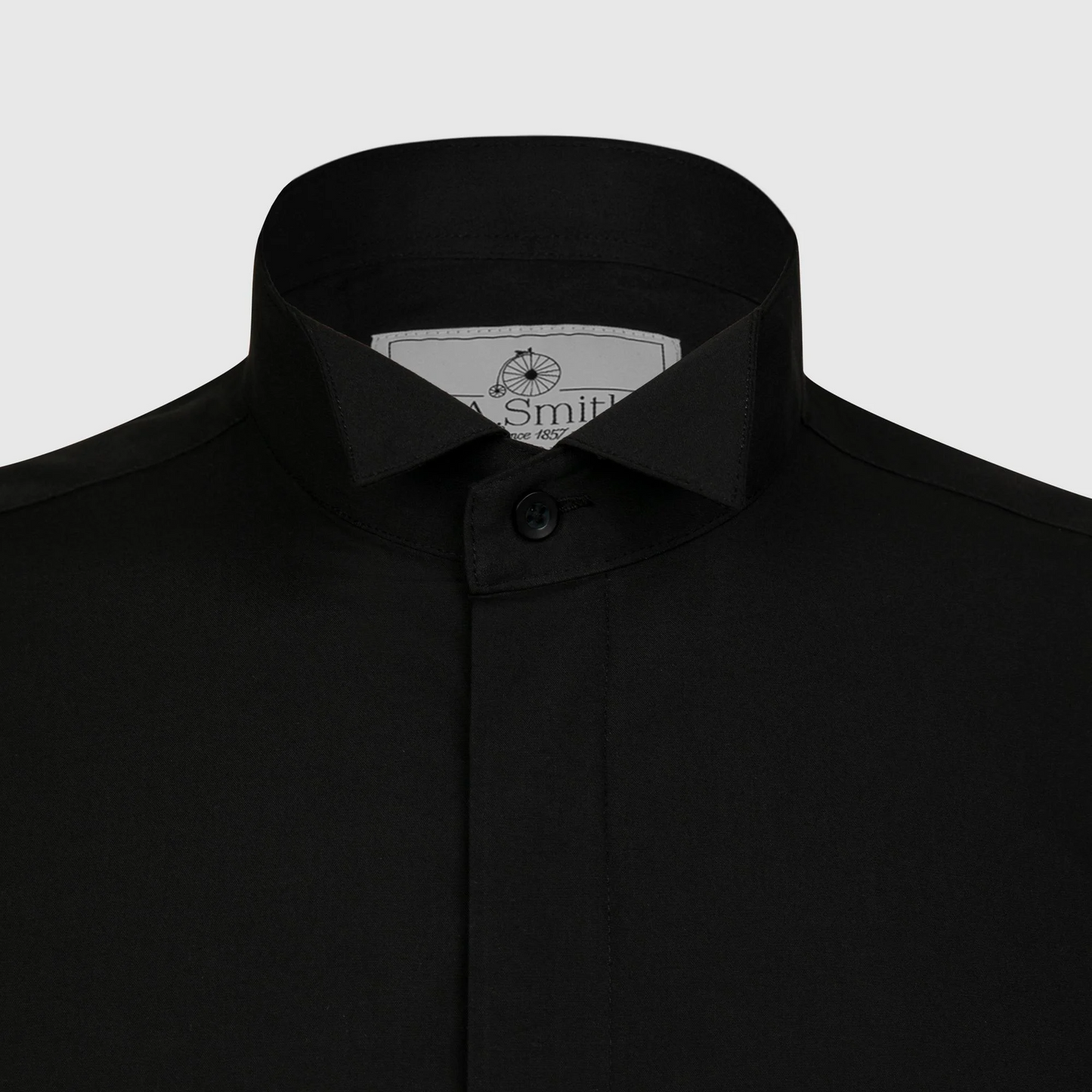 Black Modern Fit Shirt Wing Collar - Brand New