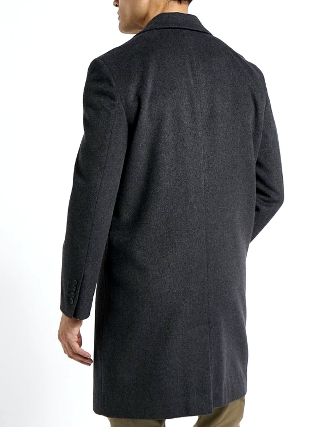 Mens dark grey overcoat best sale