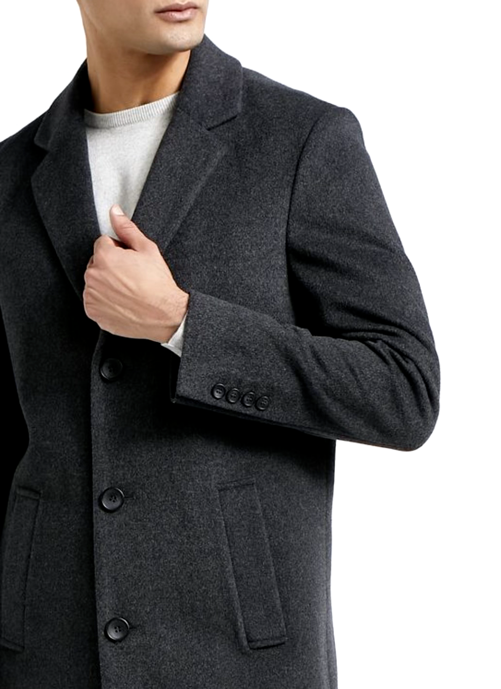 Mens charcoal overcoat best sale