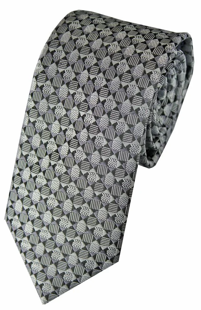 Paisley Check Grey Tie - Brand New