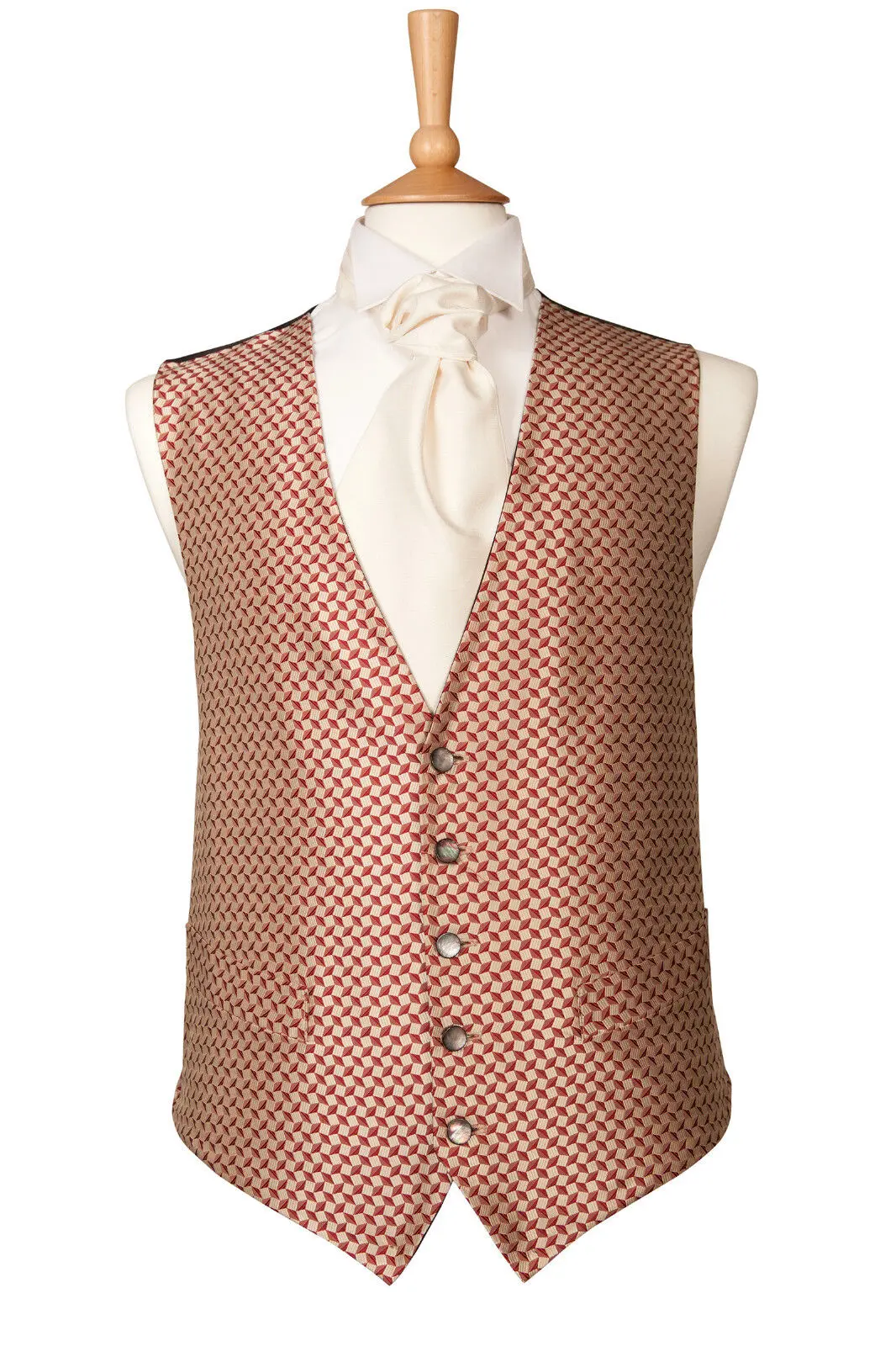 Men's Red Wine Diamond Waistcoat