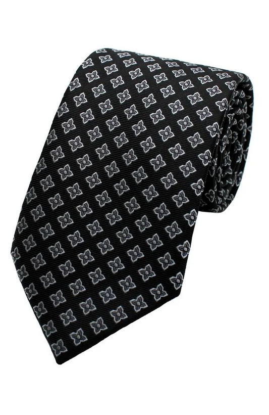 Black Masonic Medallion Tie - Brand New