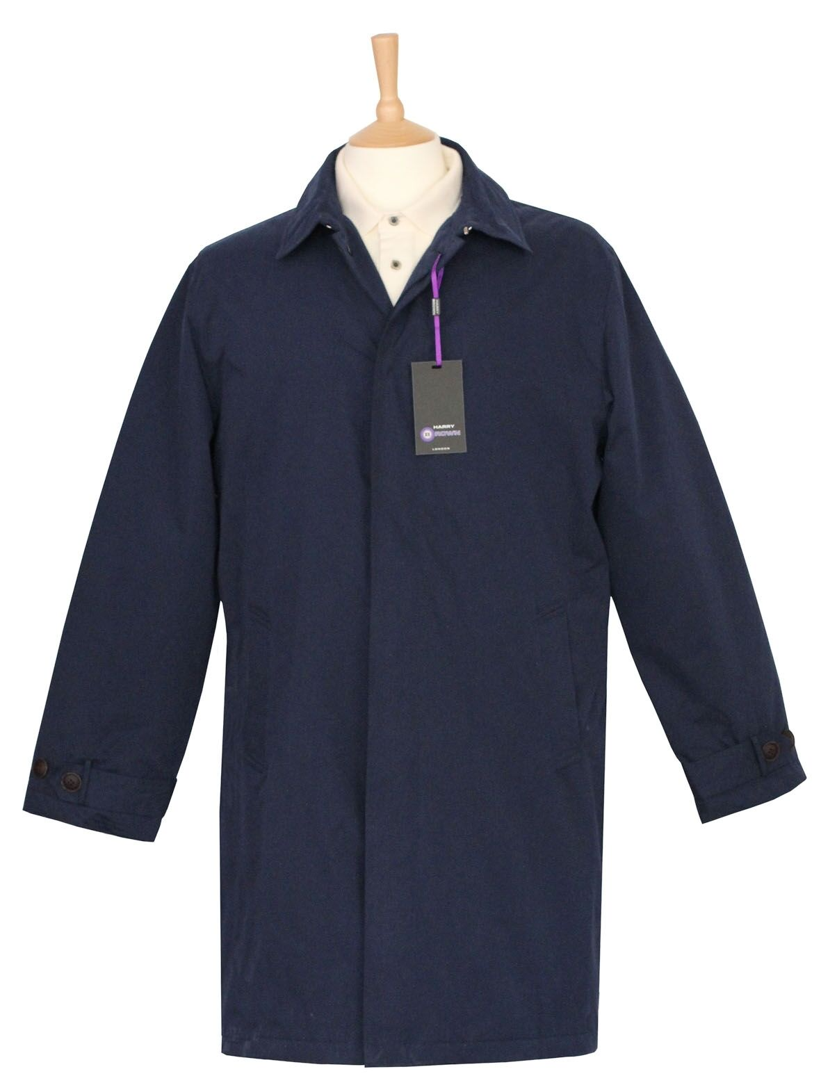 Harry Brown Navy Raincoat Coat - Brand New