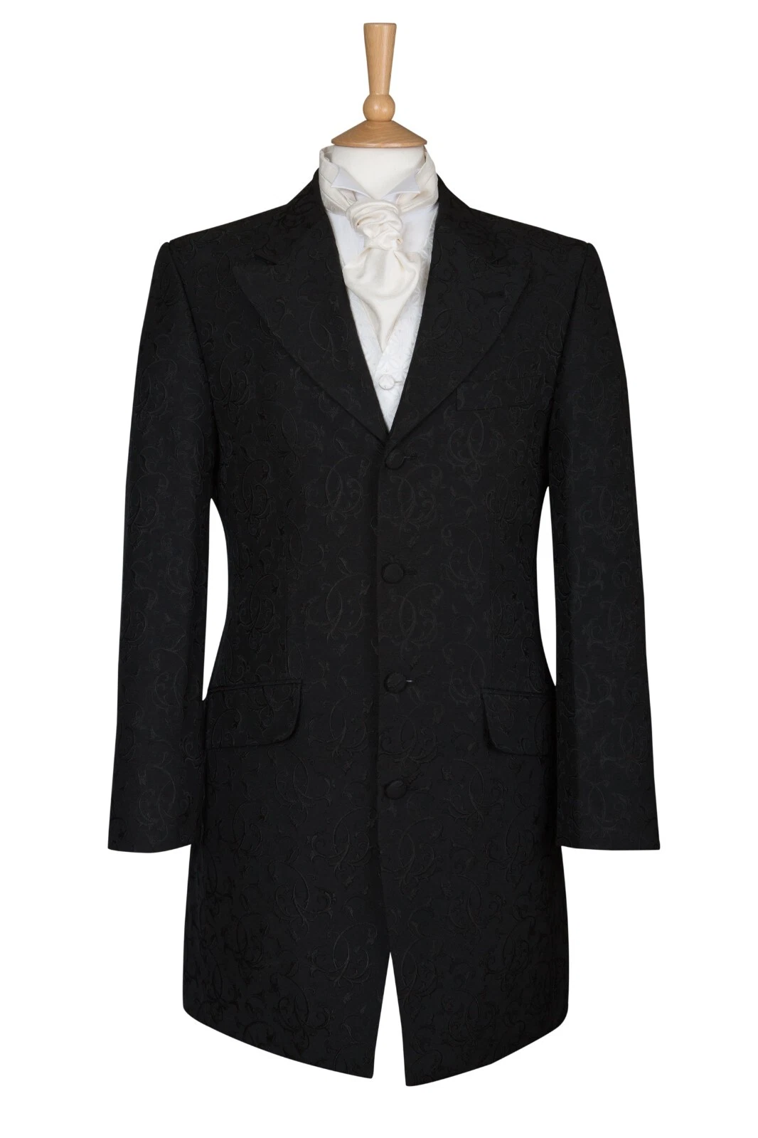Black Swirl Prince Edward Jacket | Brocade | 3/4 Length