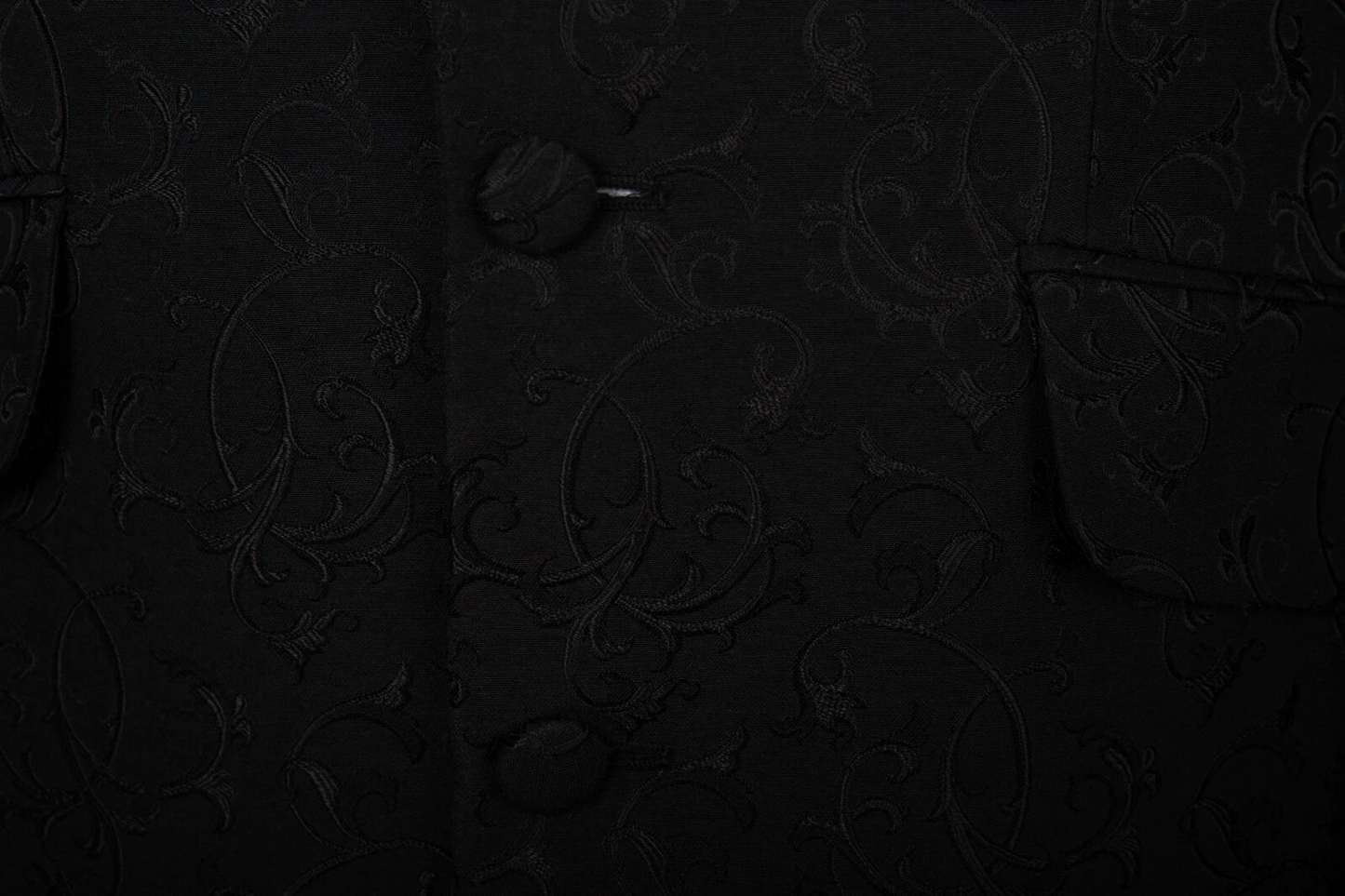 Black Swirl Prince Edward Jacket | Brocade | 3/4 Length