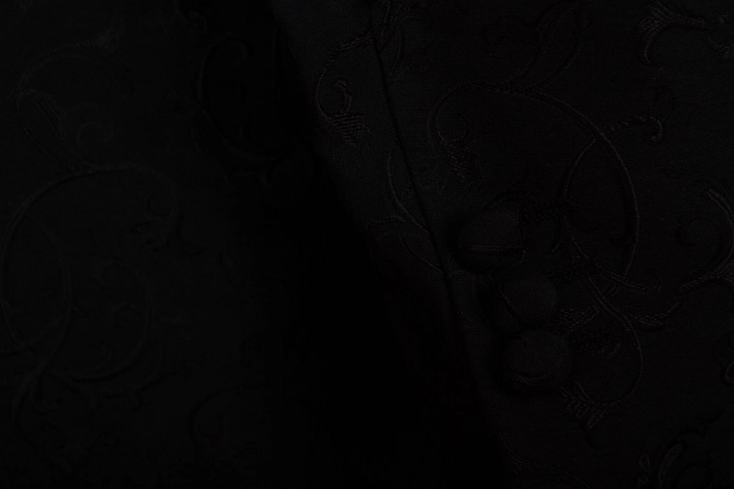 Black Swirl Prince Edward Jacket | Brocade | 3/4 Length