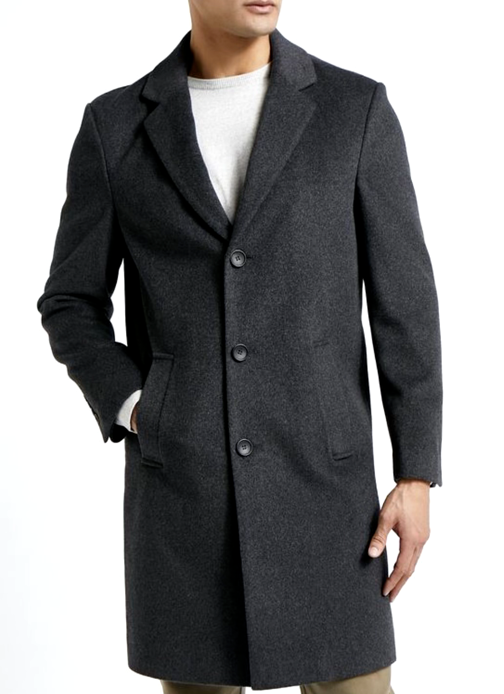 Charcoal Grey Overcoat Covert Winter Coat Brand New Richard