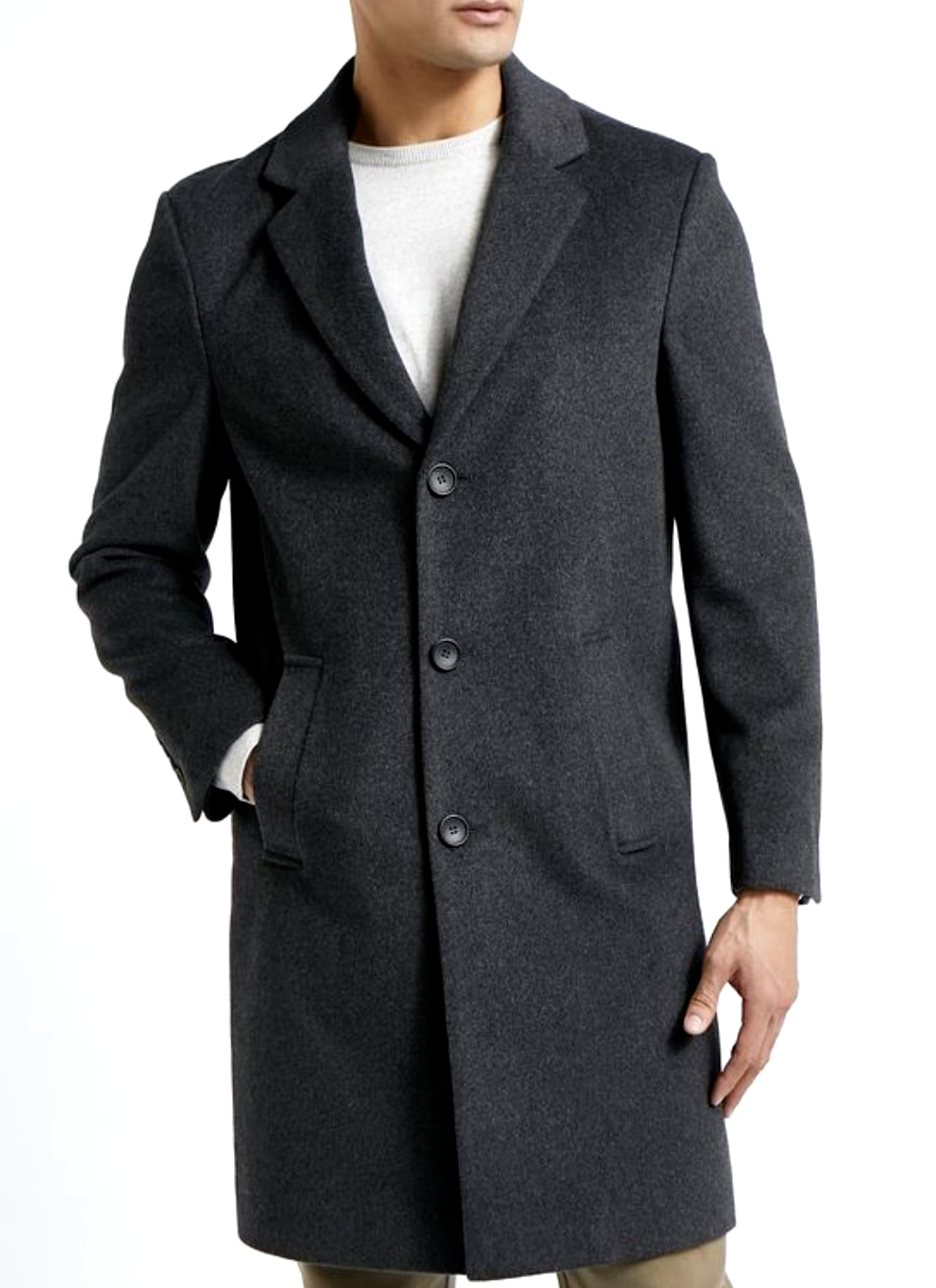 Charcoal Grey Overcoat Covert Winter Coat - Brand New