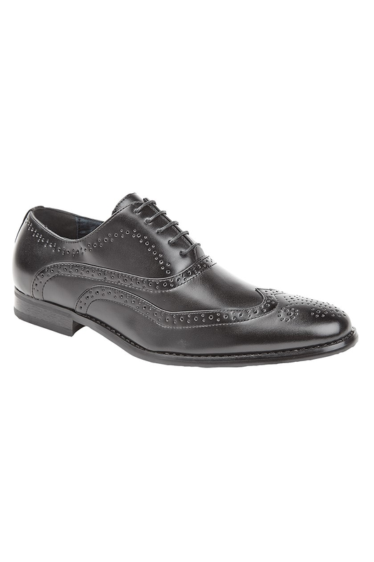 Black Brogue Oxford Shoe 5 Eye