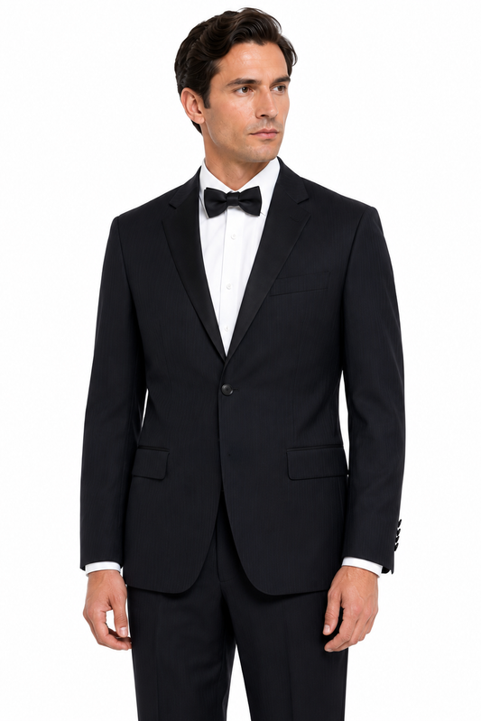 Black Stripe 2 Piece Dinner Suit | 100% Pure Wool | Torre Uomo | Brand New