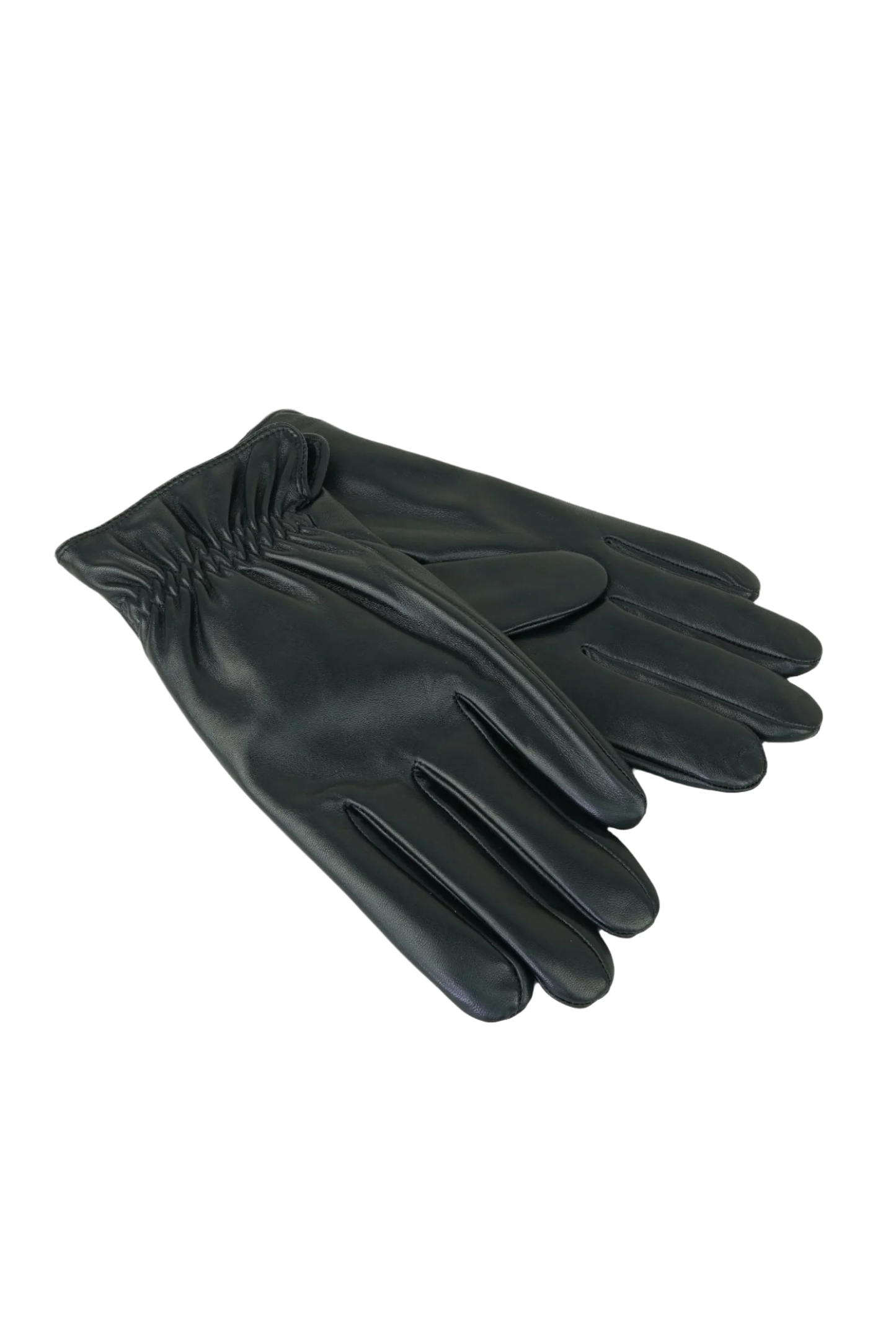Waterloo Plain Black Leather Glove with Elasticated Wrist