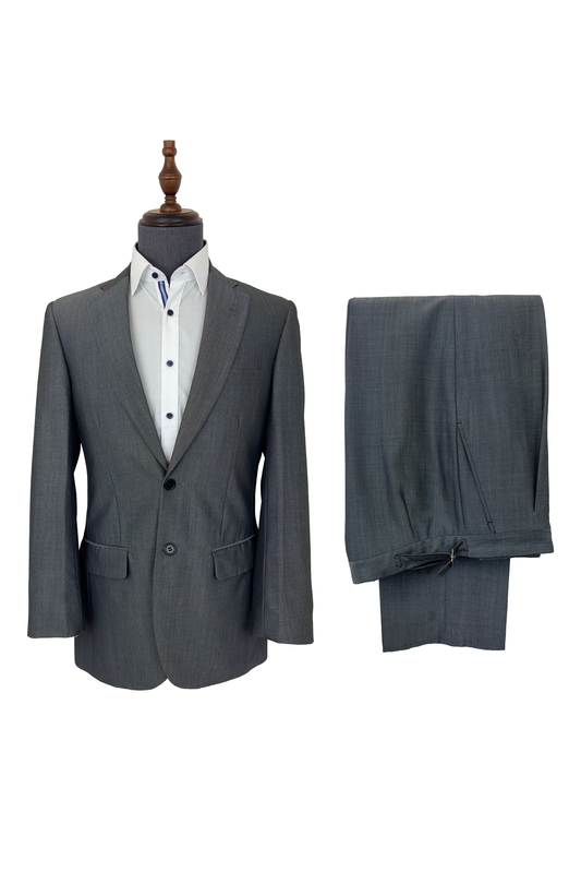 Grey Wedding Suit 2 Piece | Mohair Wool | Jacket & Trousers
