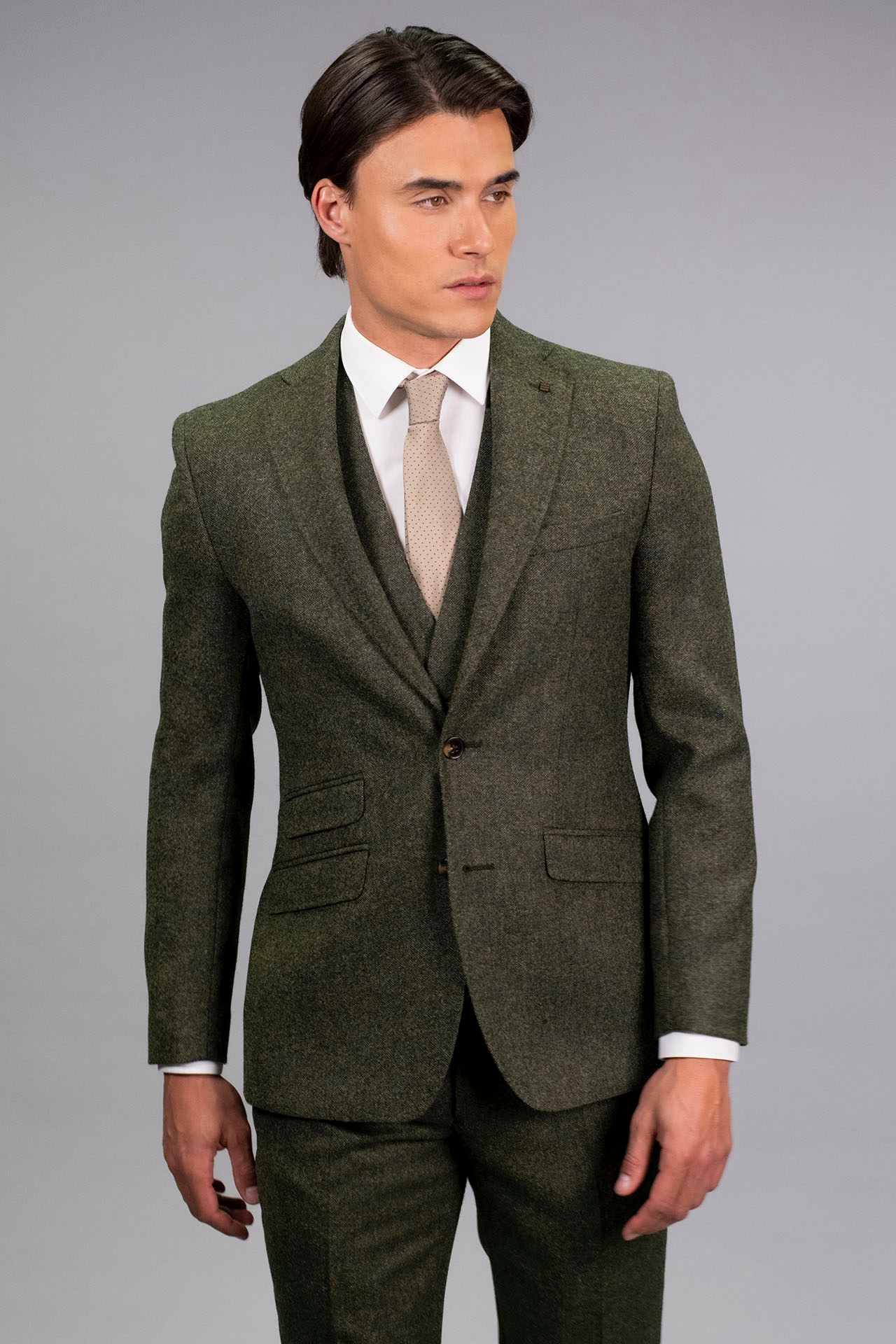 Torre Green Yorkshire Mill Tweed 3 Piece Suit | 100% Wool | Regular Fit