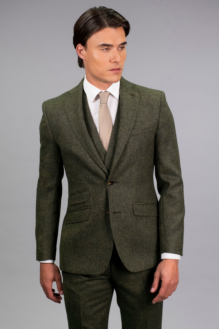 Torre Green Yorkshire Mill Tweed 3 Piece Suit | 100% Wool | Regular Fit