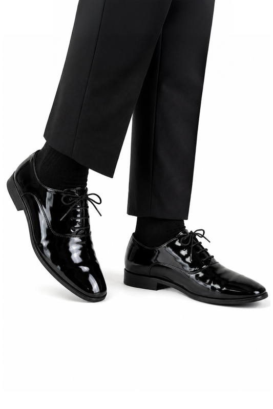 Black Patent Formal Lace-Up Shoes | Pre-Loved