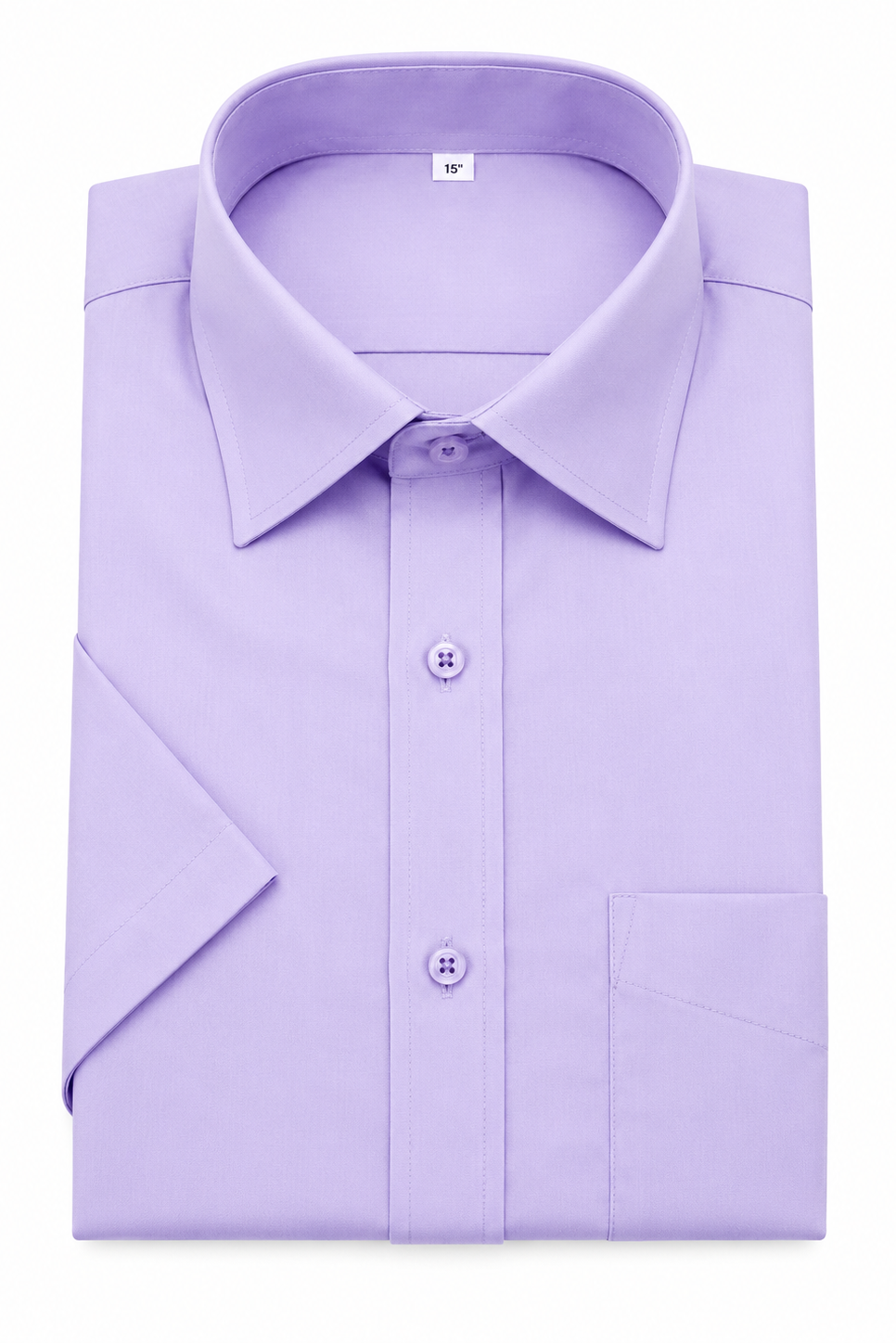 Lilac Short Sleeve Shirt | Regular Collar | Tailored Fit
