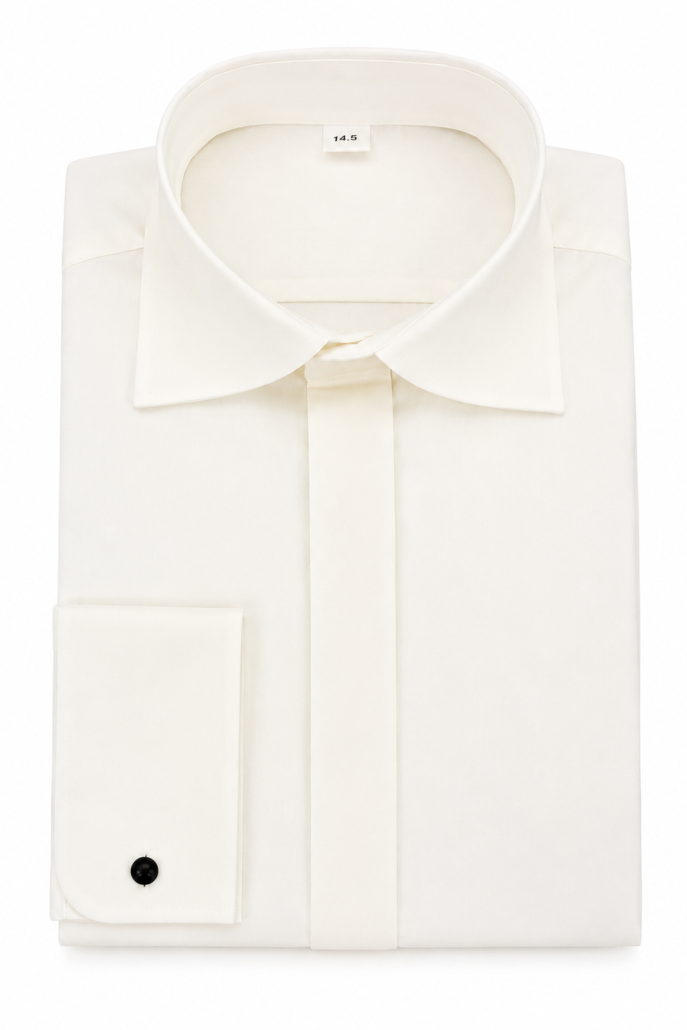 Ivory Formal Dress Shirt | Wide Regular Collar | Regular Fit