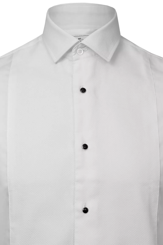 White Marcella Regular Collar Shirt with Studded Buttons