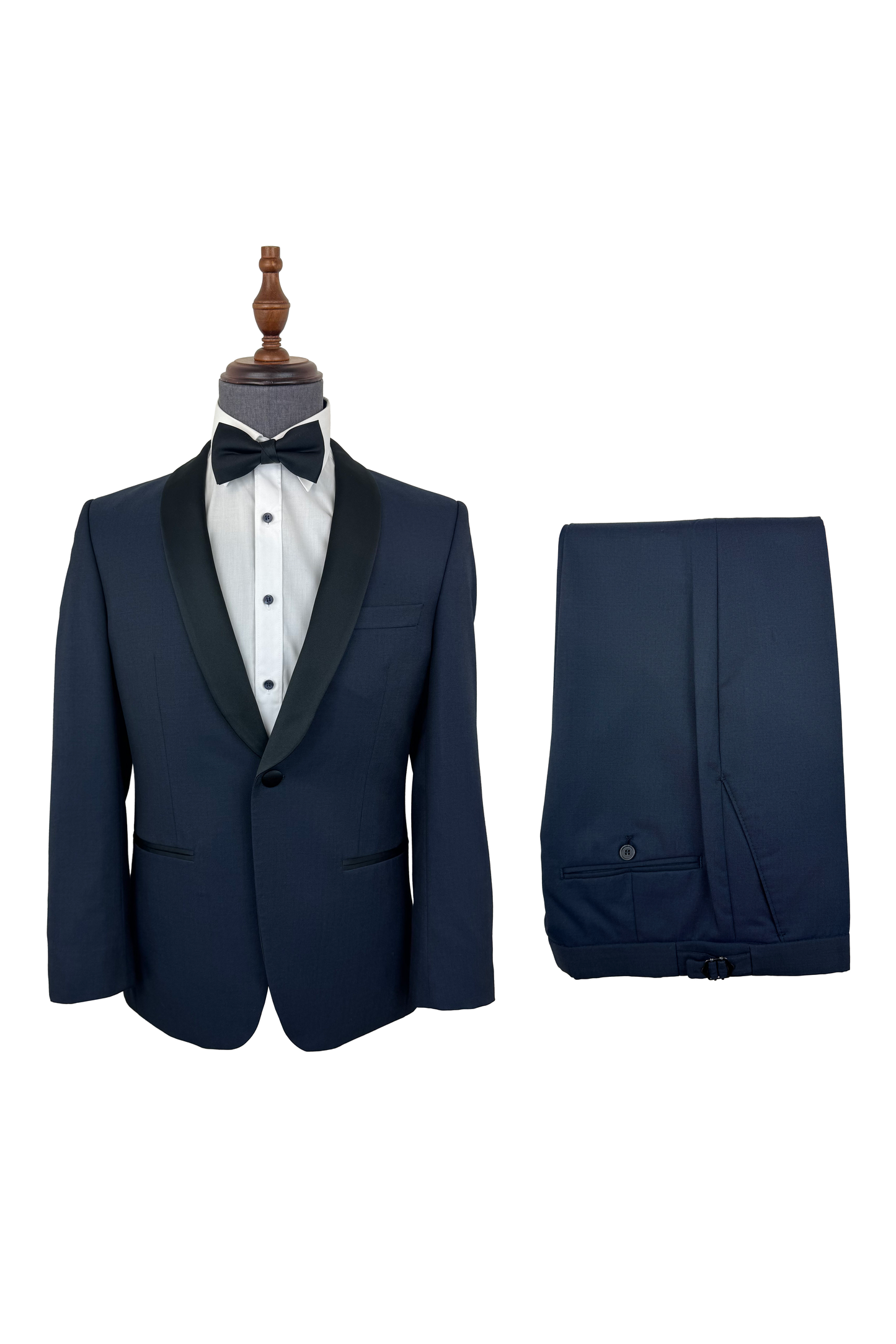 Navy Blue Tuxedo Suit | Wool Slim Fit Dinner Suit | Jacket & Trousers