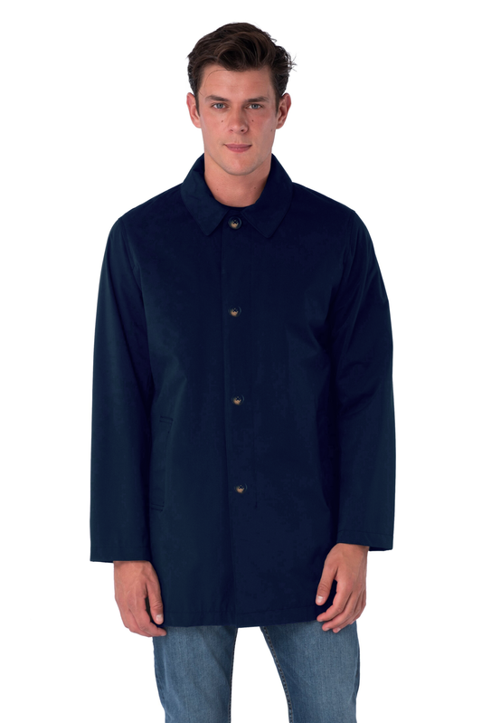 Navy Blue Formal Raincoat Mac Short Jacket