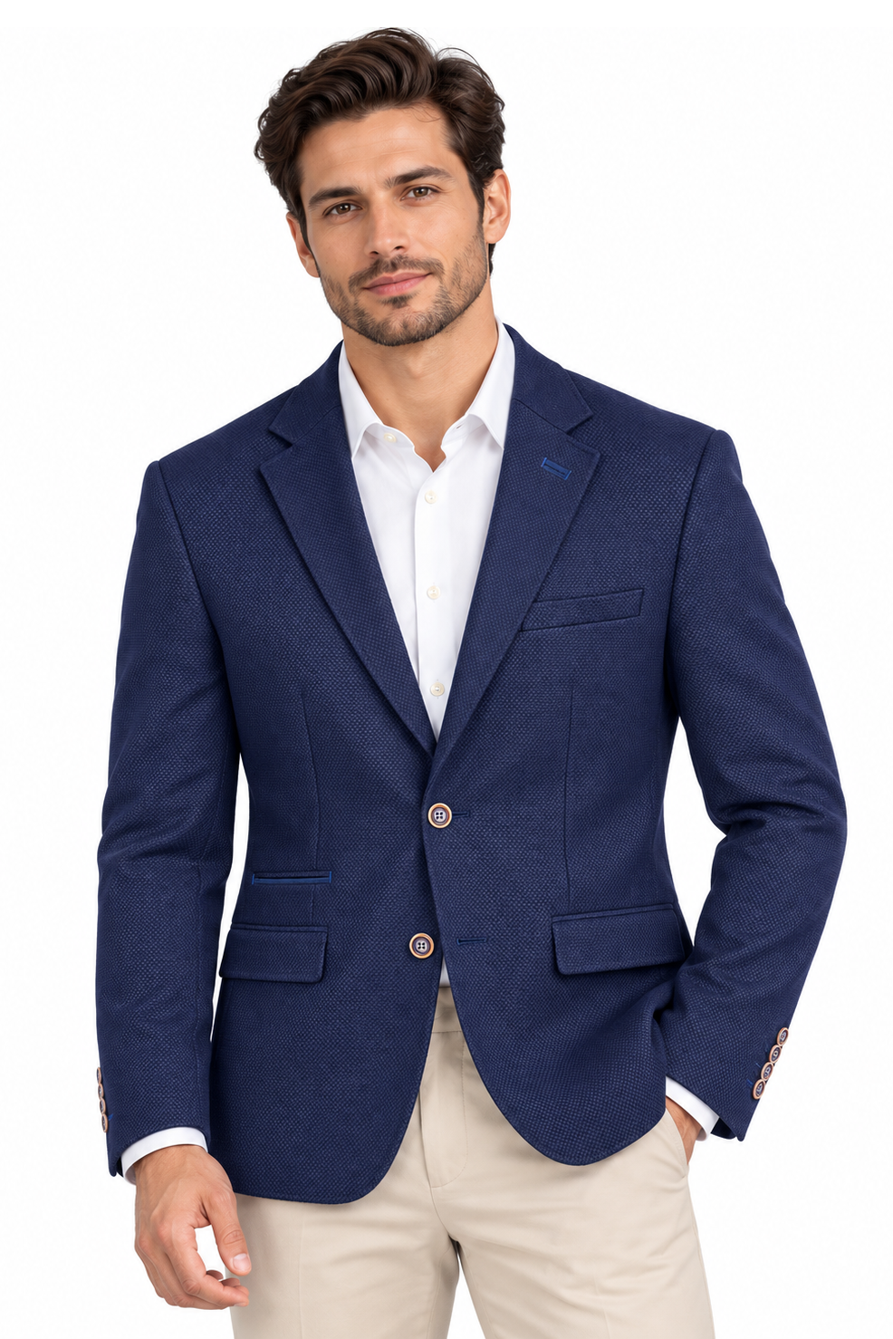 Navy Blue Twill Blazer | Comfort Fit Smart Casual Sports Jacket | Wilson Dark Blue