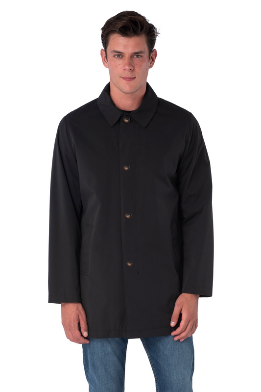 Black Formal Raincoat Mac Short Jacket