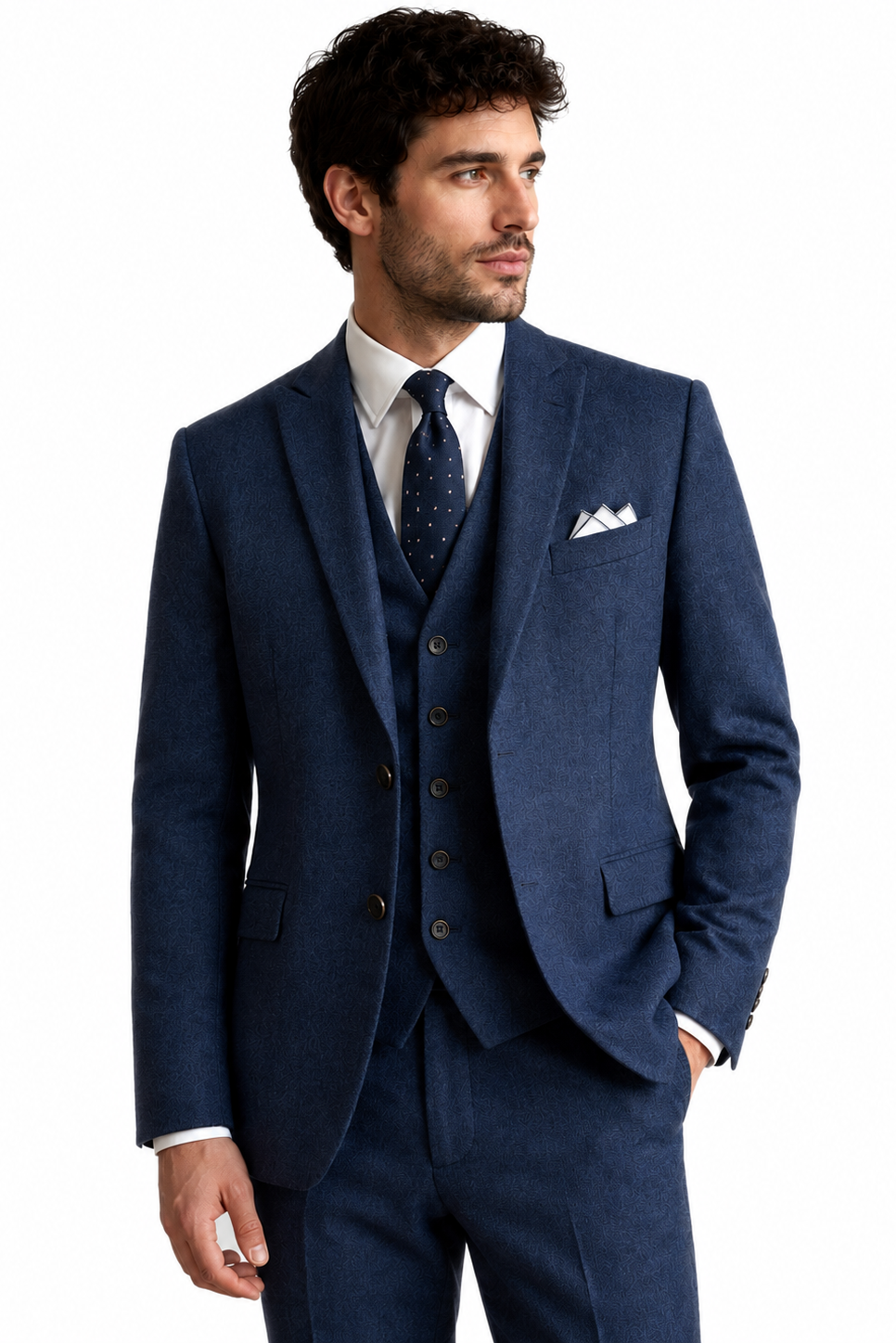 Wilvorst Blue Flannel 2 & 3 Piece Suit | 100% Wool | Slim Fit