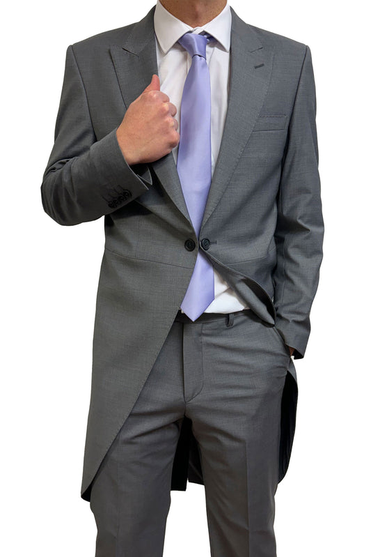 Grey Slim Fit 2 Piece Tailcoat Suit - Brand New