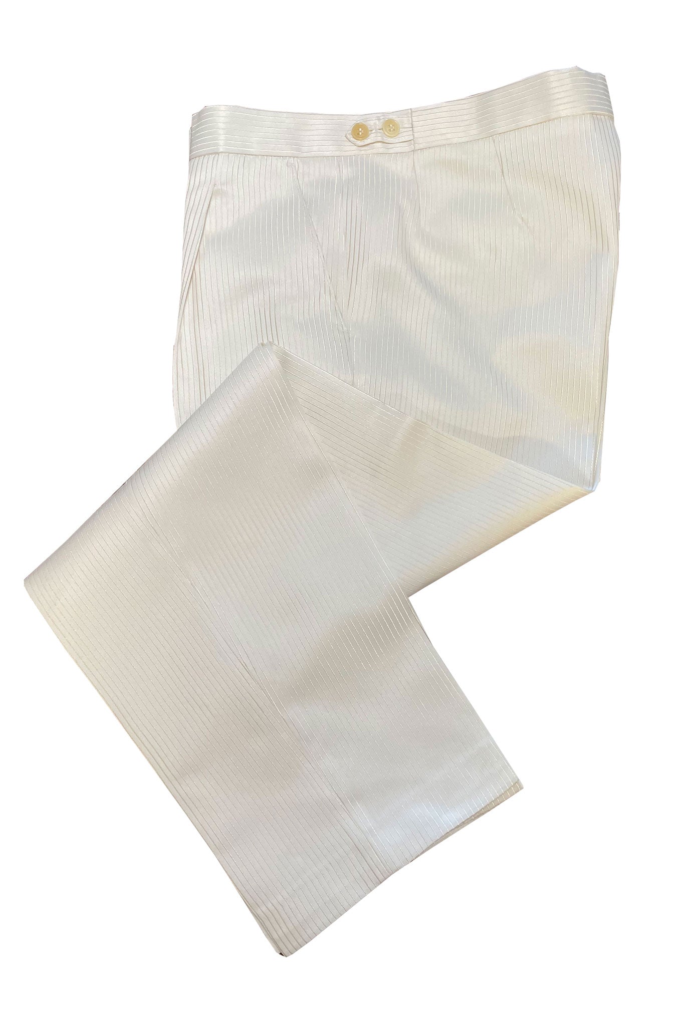 Ivory Stripe Cream Suit Trousers - Ex Hire