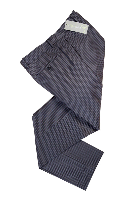 Men's Pinstripe Morning Trousers with Black & Grey Stripe - New