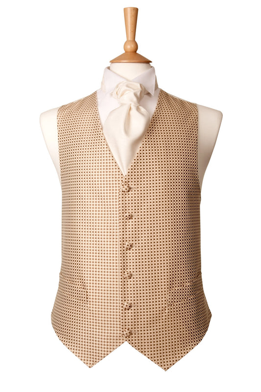 light brown check waistcoat smart cheap wedding rustic 