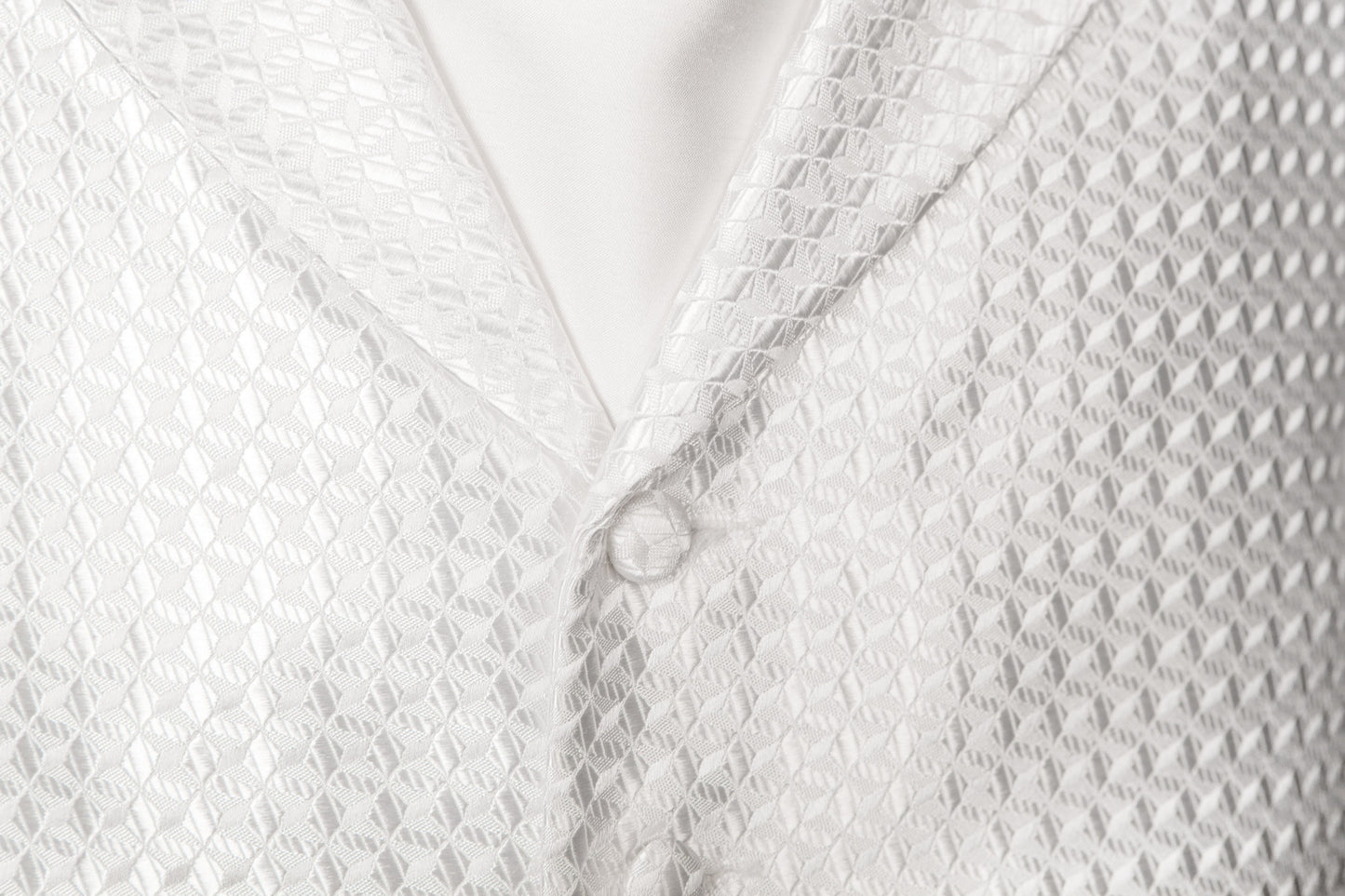 Ivory Patterned Lapel Waistcoat - Brand New