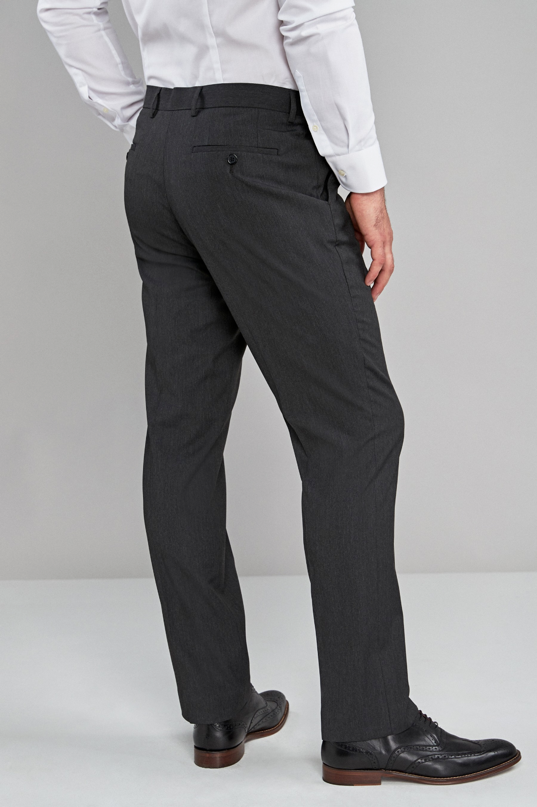 Buy WES Formals Checked Slim Tapered Fit Black Trousers from Westside